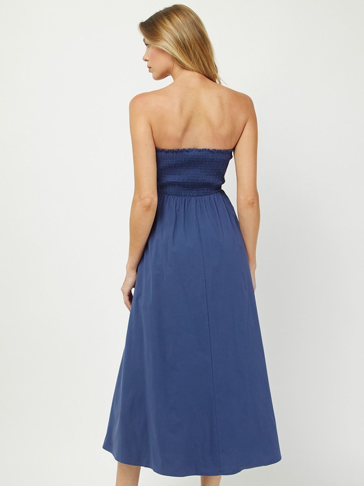 Sleeveless Cotton Maxi in Dusty Navy