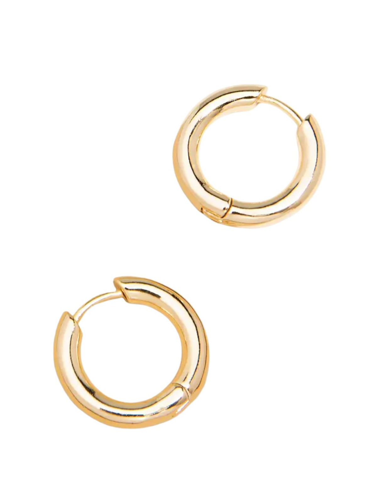 Small Chunky Huggie Earrings in Gold