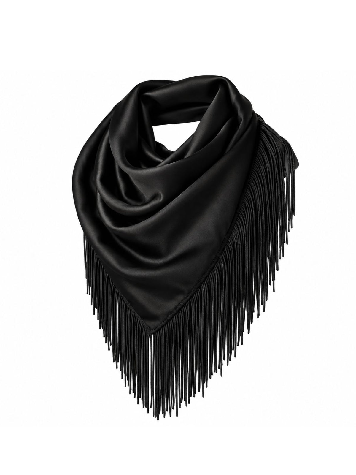 Solid Fringe Scarf Black