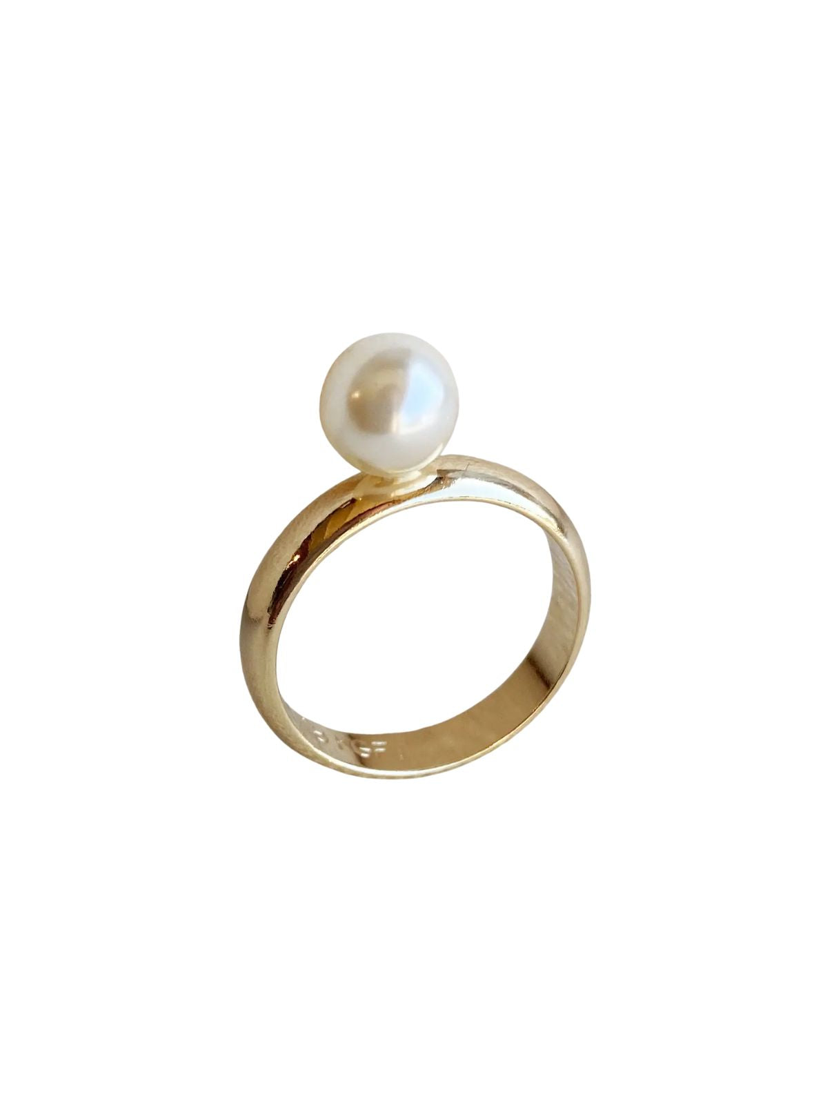 Solitaire Pearl Ring – 18K Gold Filled