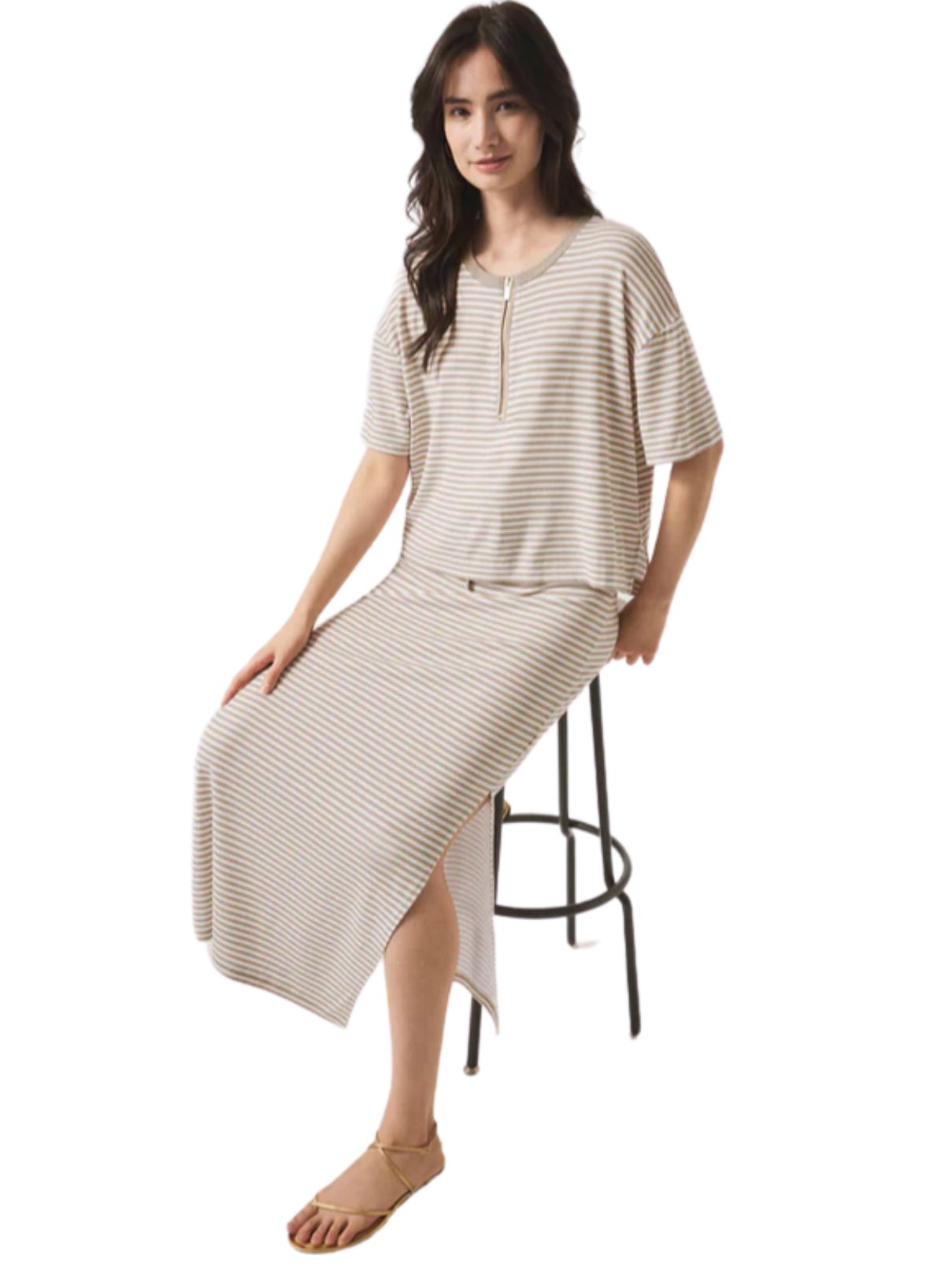 Splendid Brooke Stripe Top in Fawn