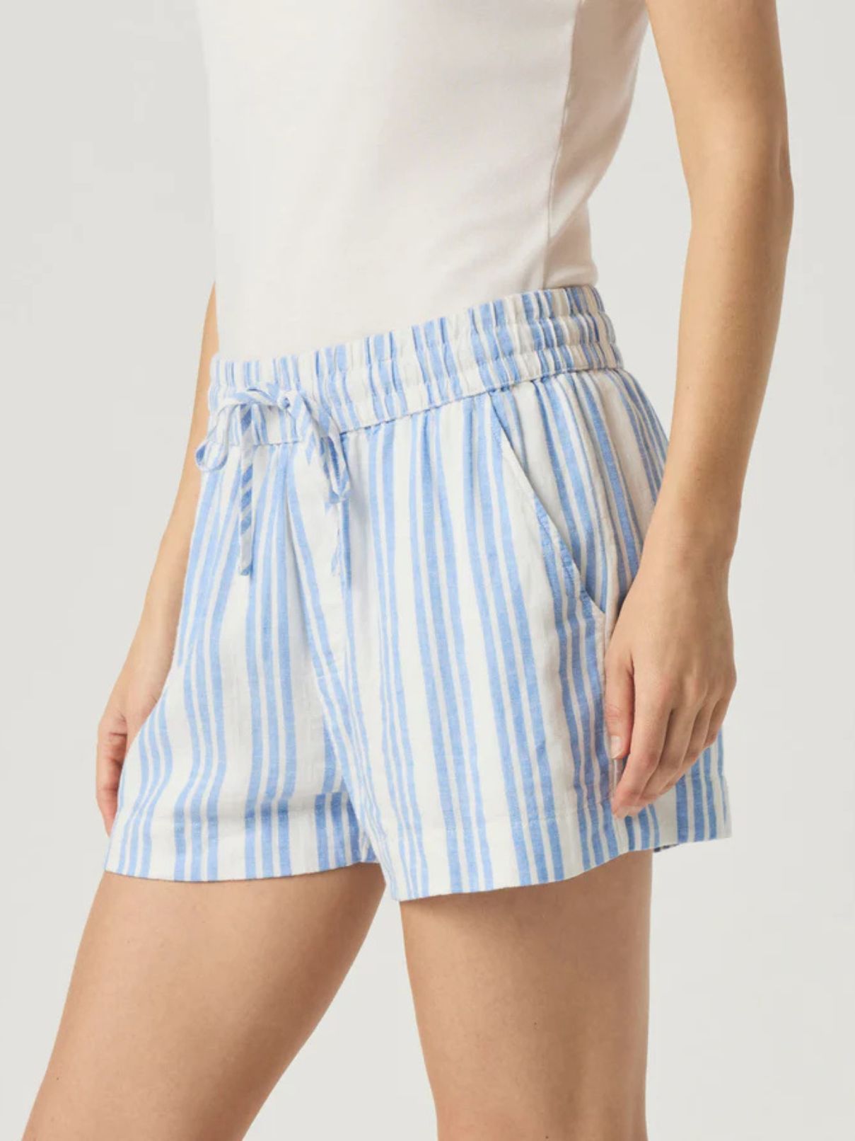 Splendid Campside Short in Steel Blue/White