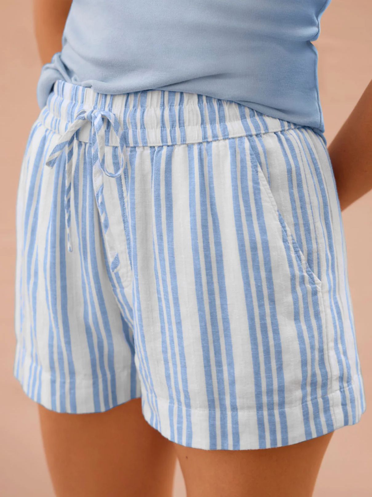 Splendid Campside Short in Steel Blue/White