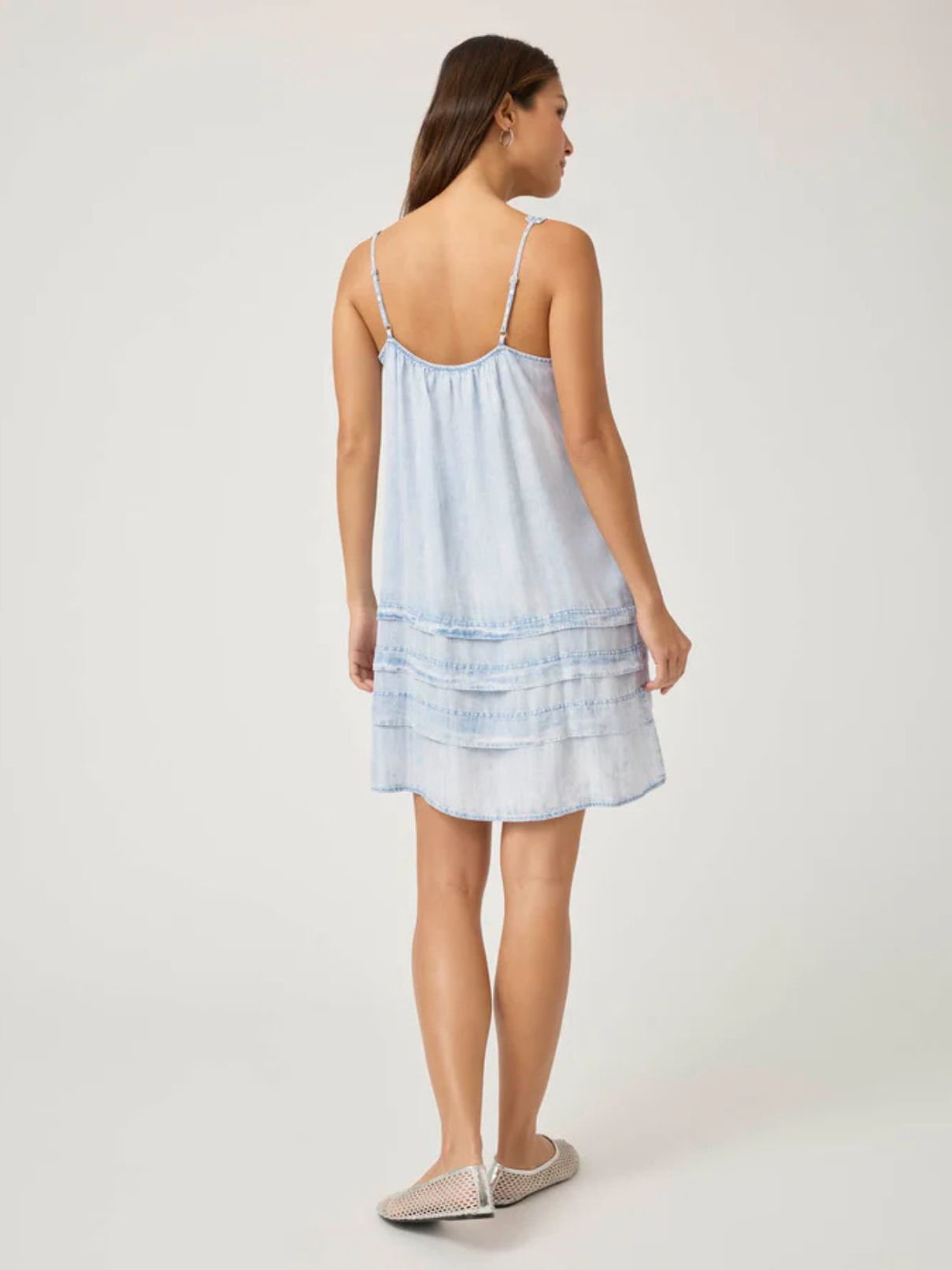 Splendid Celine Mini Dress in Bleached Indigo