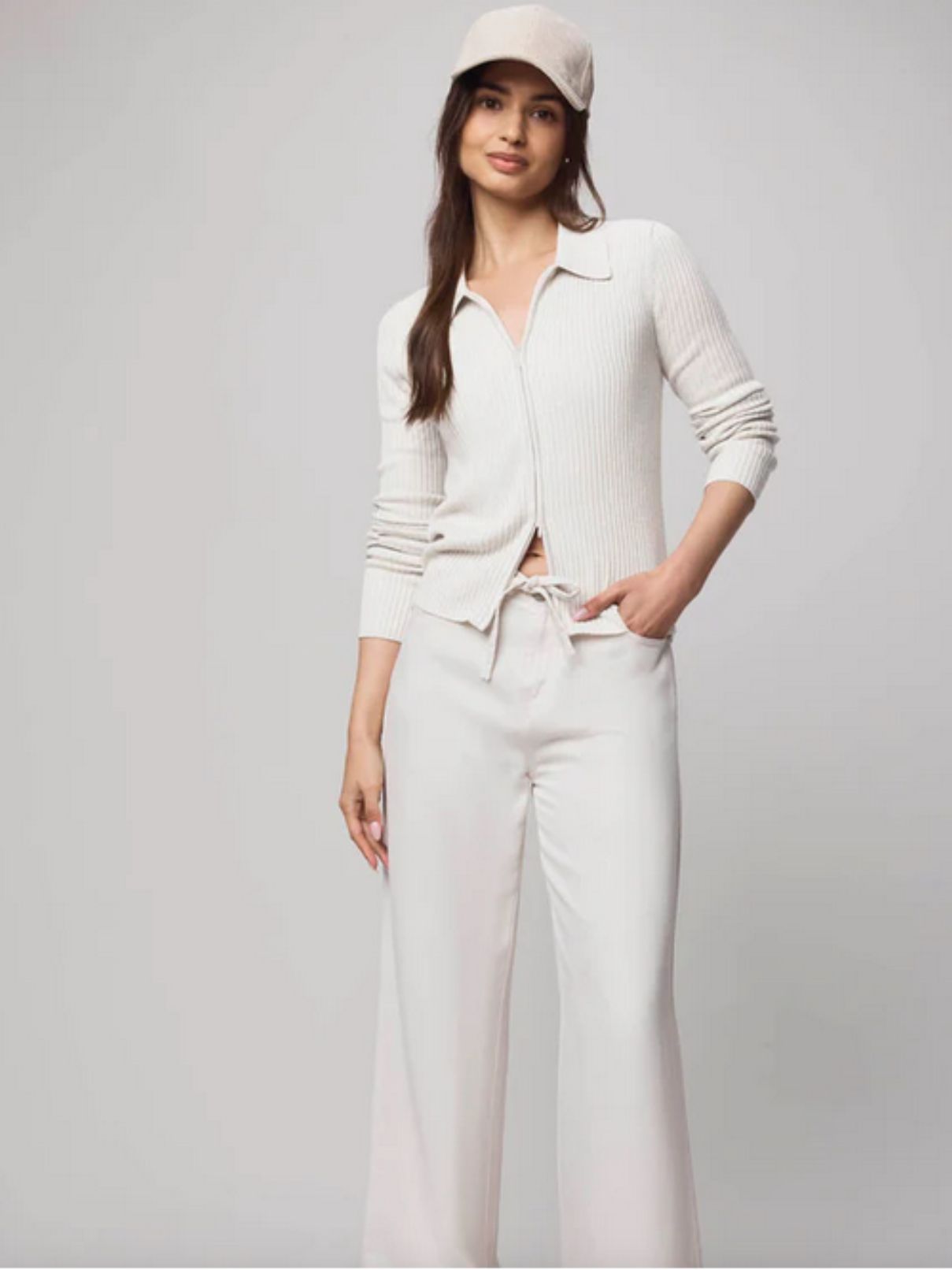 Splendid Georgie Two Zip Sweater in Pale Oak Heather