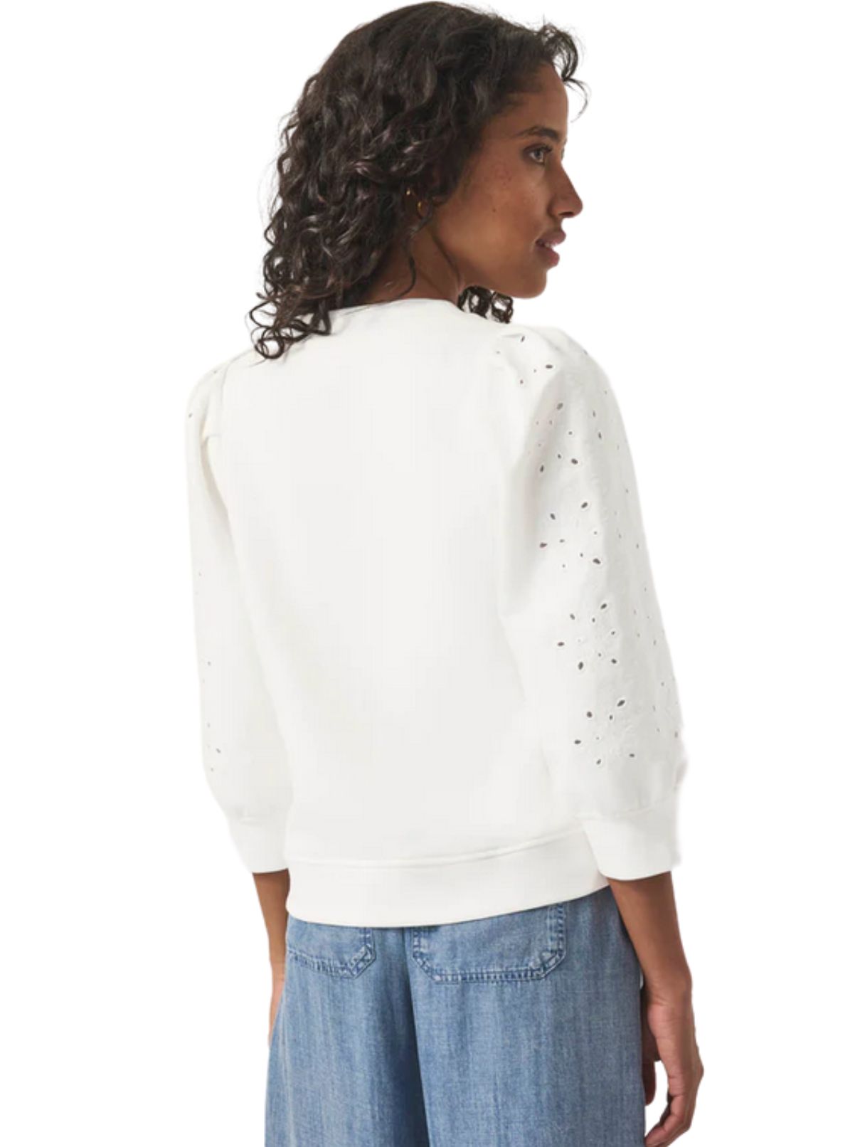 Splendid Rory Embroidered Sweatshirt in White