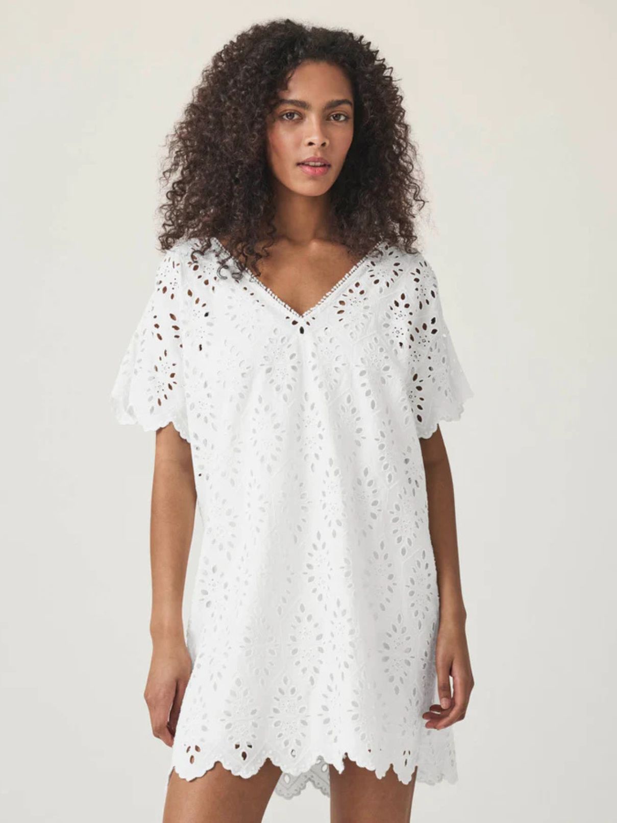 Splendid Sandro Eyelet Dress in White Splendid Sandro Eyelet Dress in White