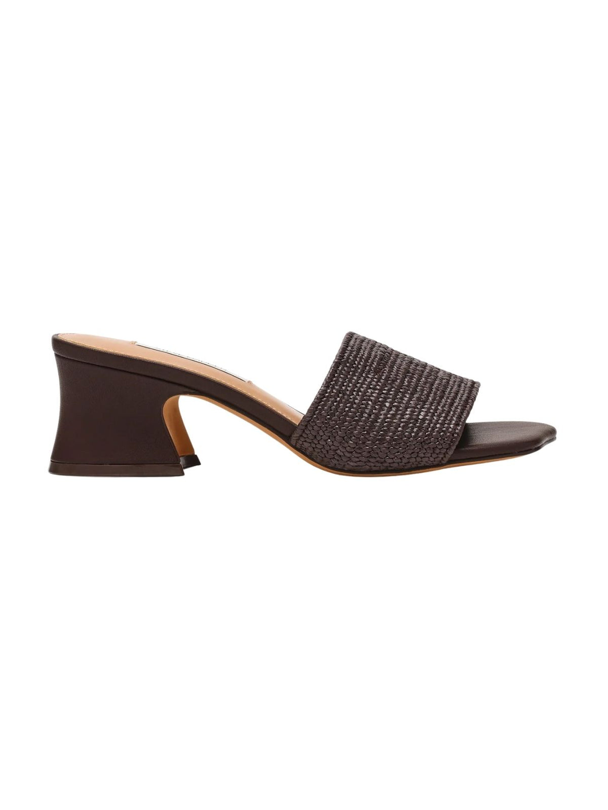 Steve Madden Frolic Raffia Heeled Mules in Brown Raffia