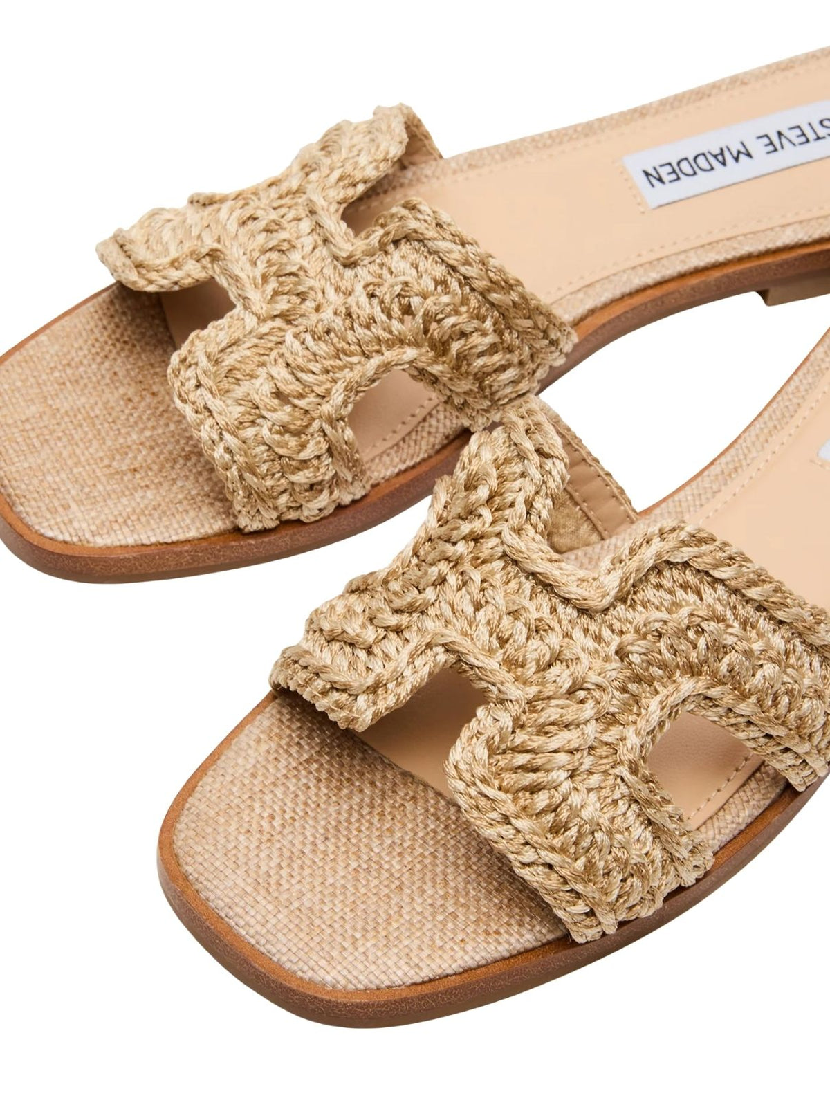 Steve Madden Hadyn Raffia Slide Sandals in Raffia