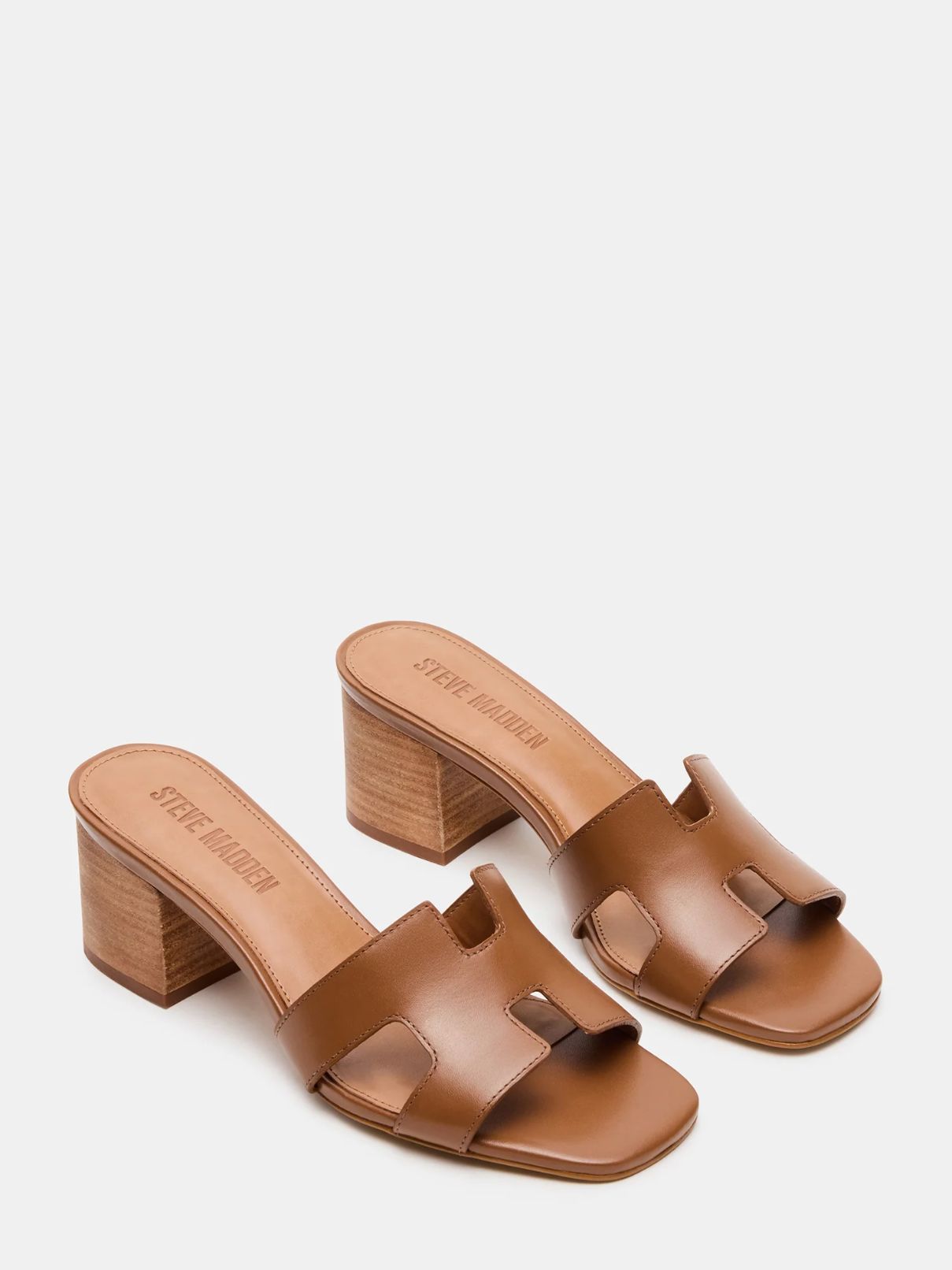 Steve Madden Hana Heel in Cognac Leather