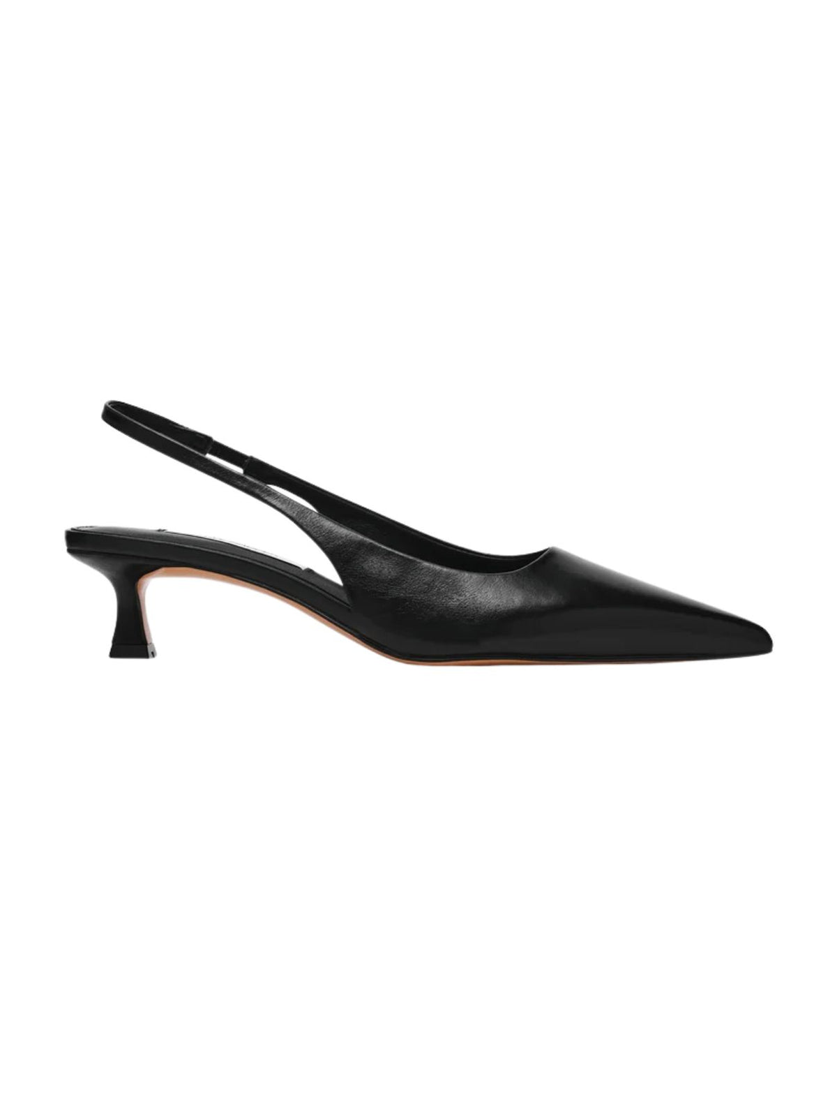 Steve Madden Kathy Leather Slingback Kitten Heel in Black