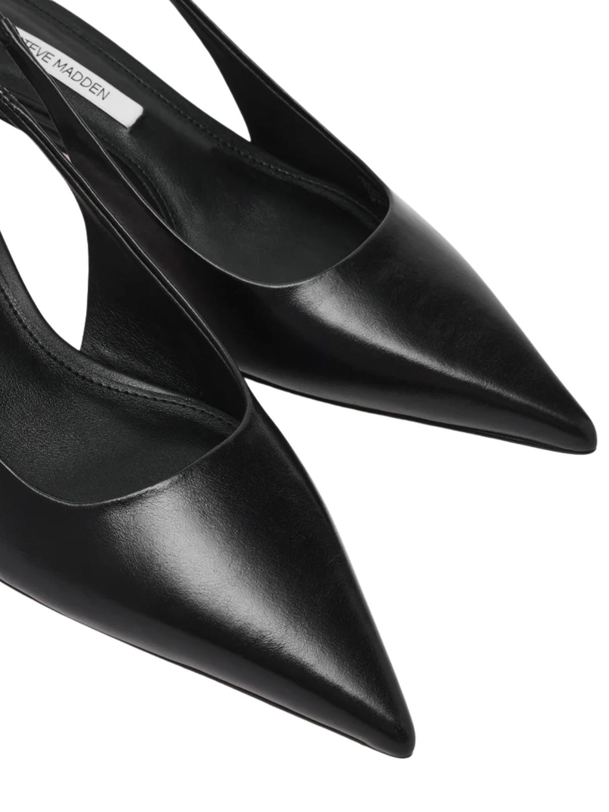 Steve Madden Kathy Leather Slingback Kitten Heel in Black
