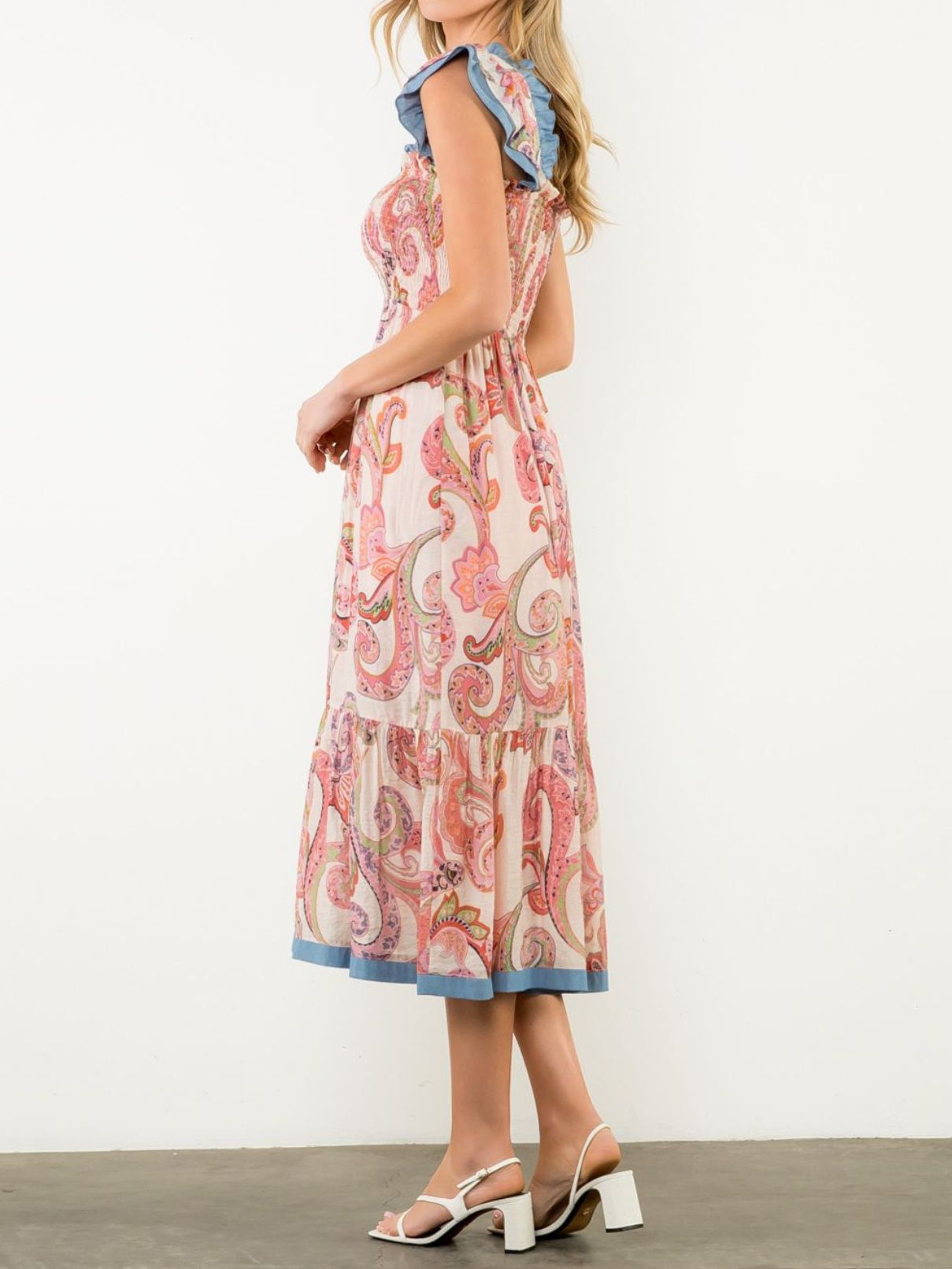 THML Flutter Slv Dress in Pink