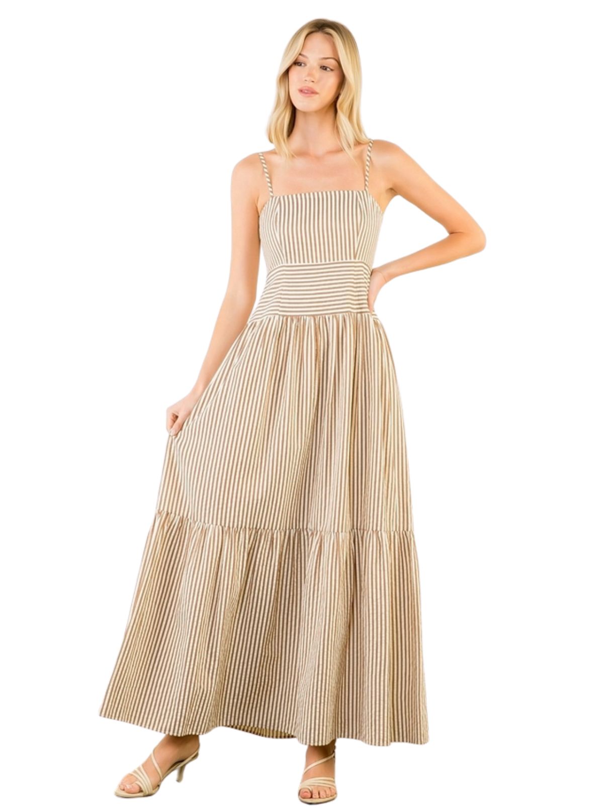 thml dress Kora Drop Waist Maxi XS (0-4) Cinch the waist with the tie belt and youve got yourself a look thats effortlessly chic for brunch The Capri Dress Large