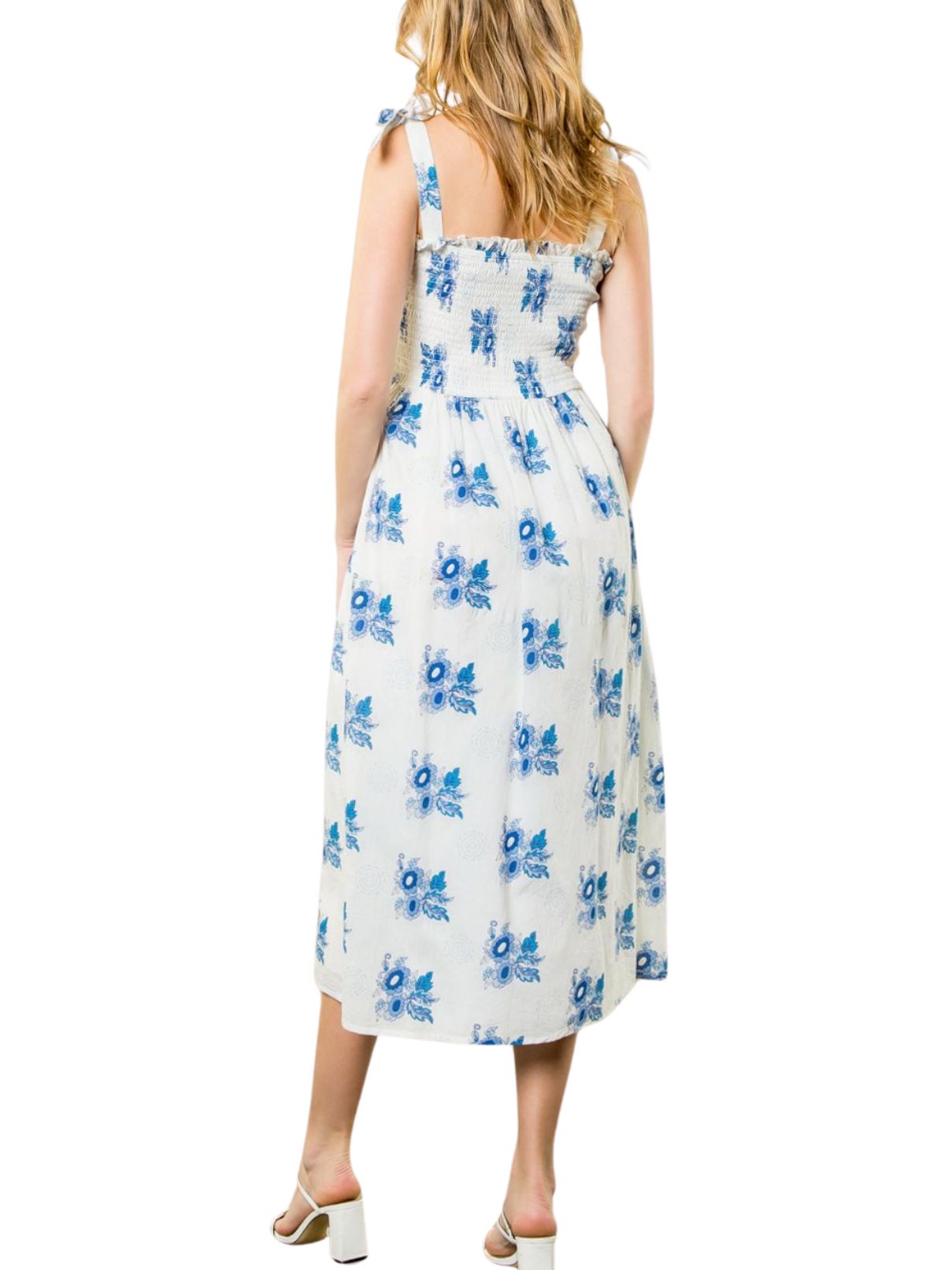 THML Tie Strap Flower Print Dress