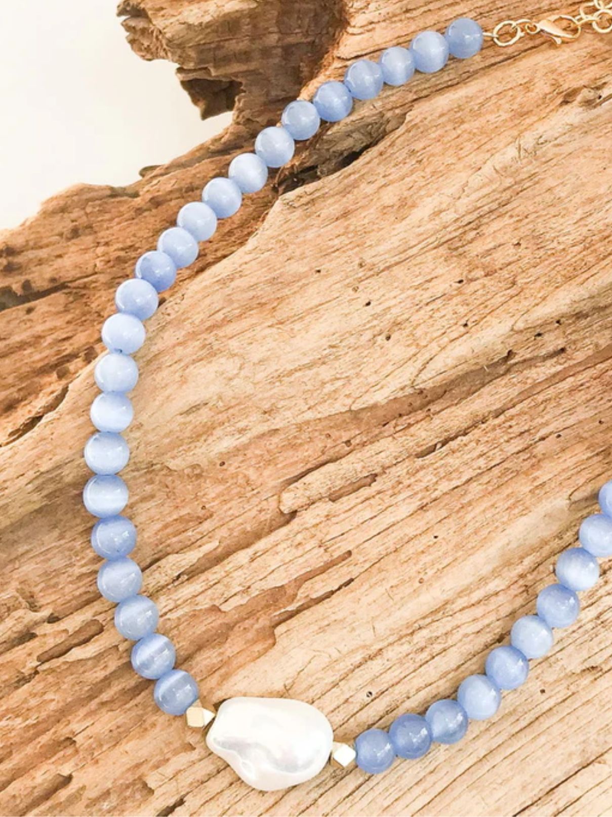 The Kamryn Necklace in Ice Cateye
