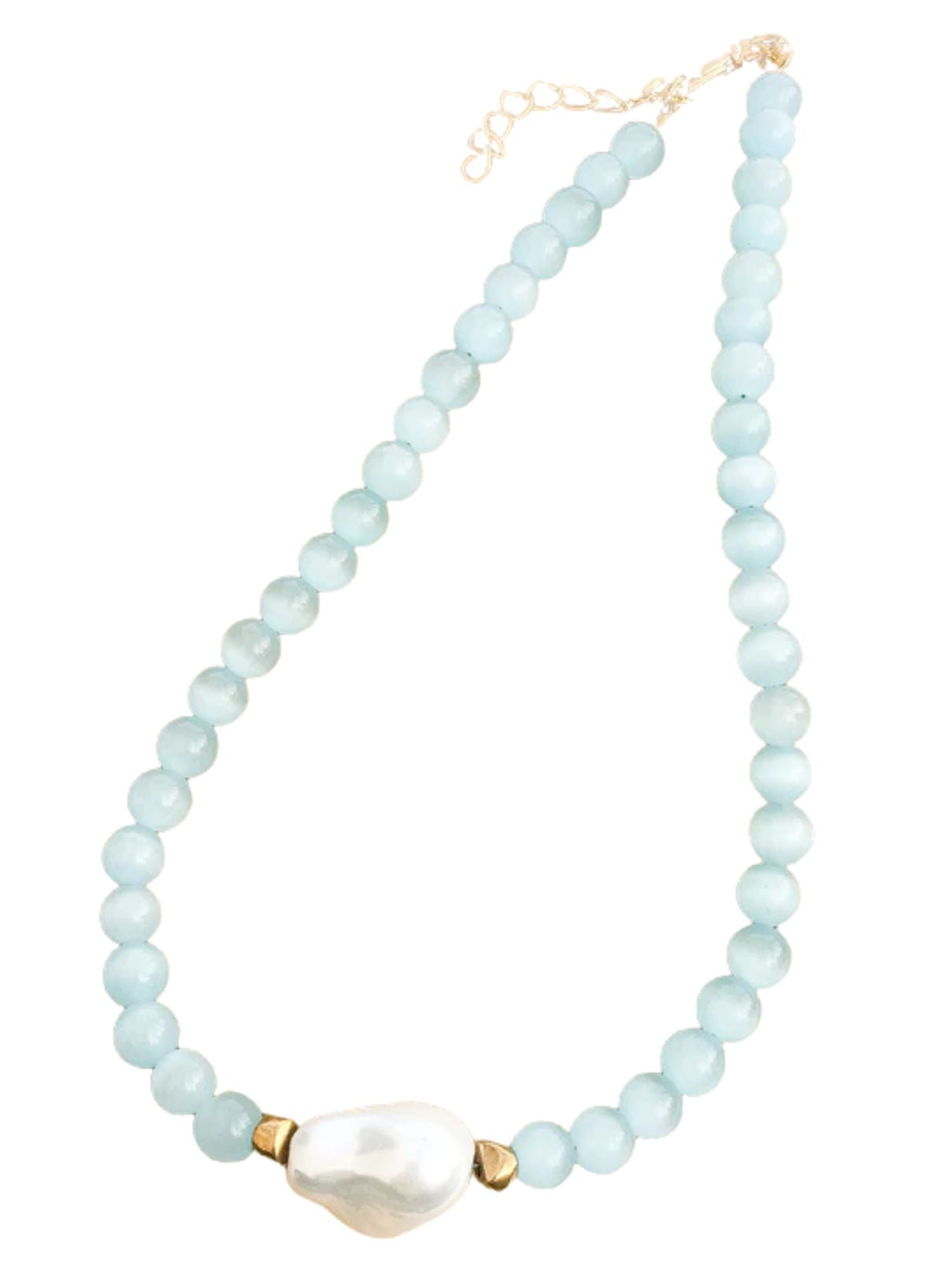 The Kamryn Necklace in Mint Faceted Luxe