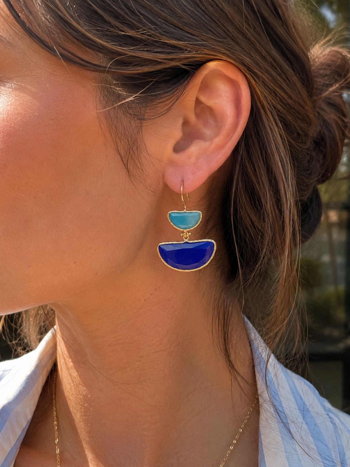 The Regina Earrings in Turquoise/Royal