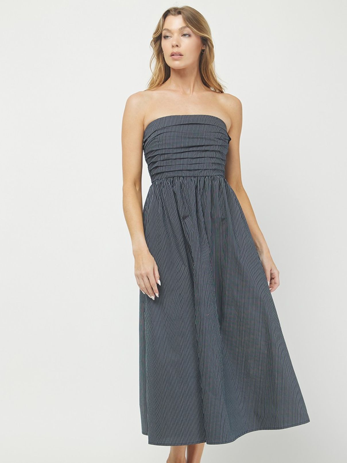 Tube Striped Maxi Deep Navy