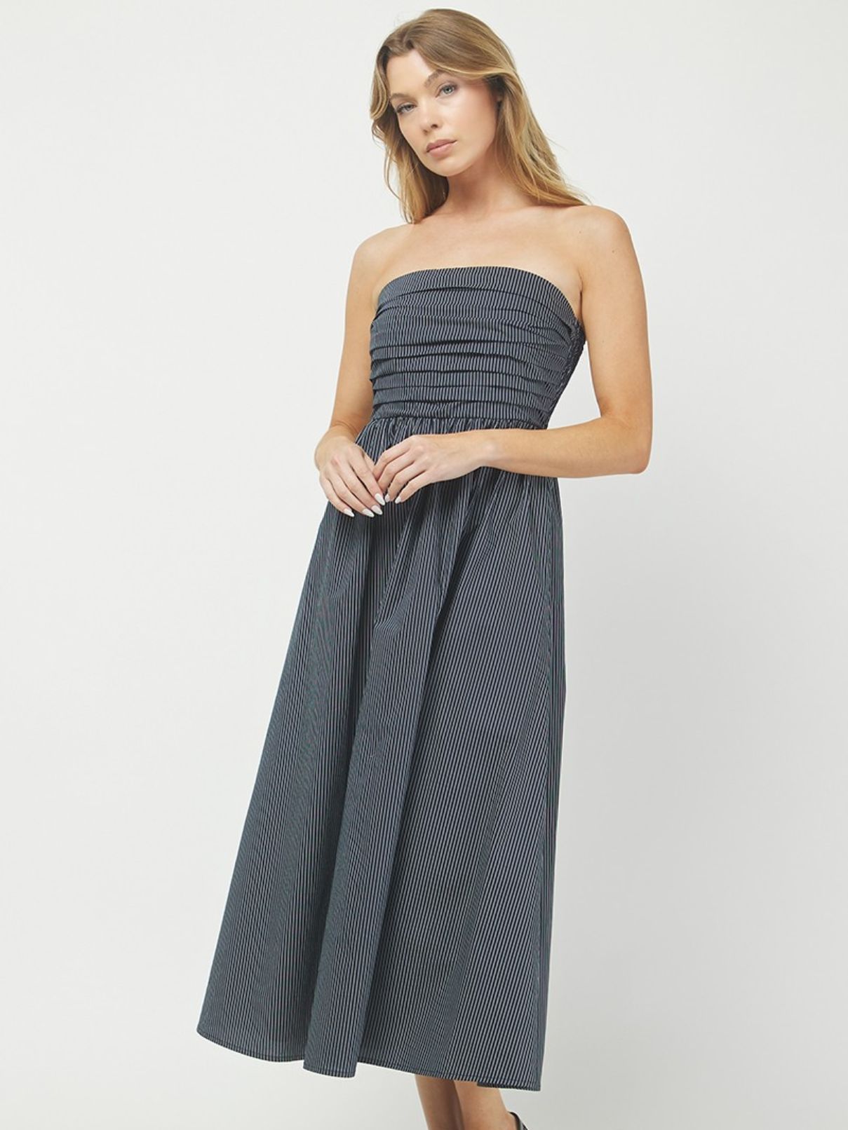 Tube Striped Maxi Deep Navy