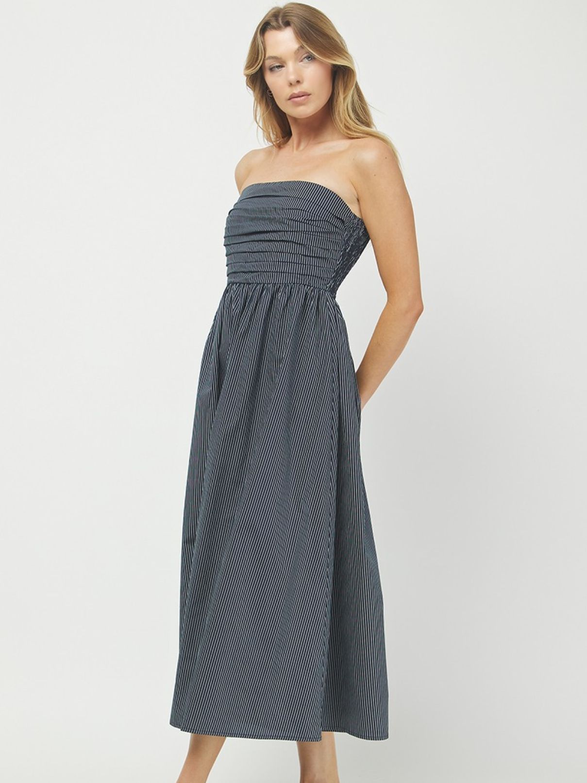 Tube Striped Maxi Deep Navy