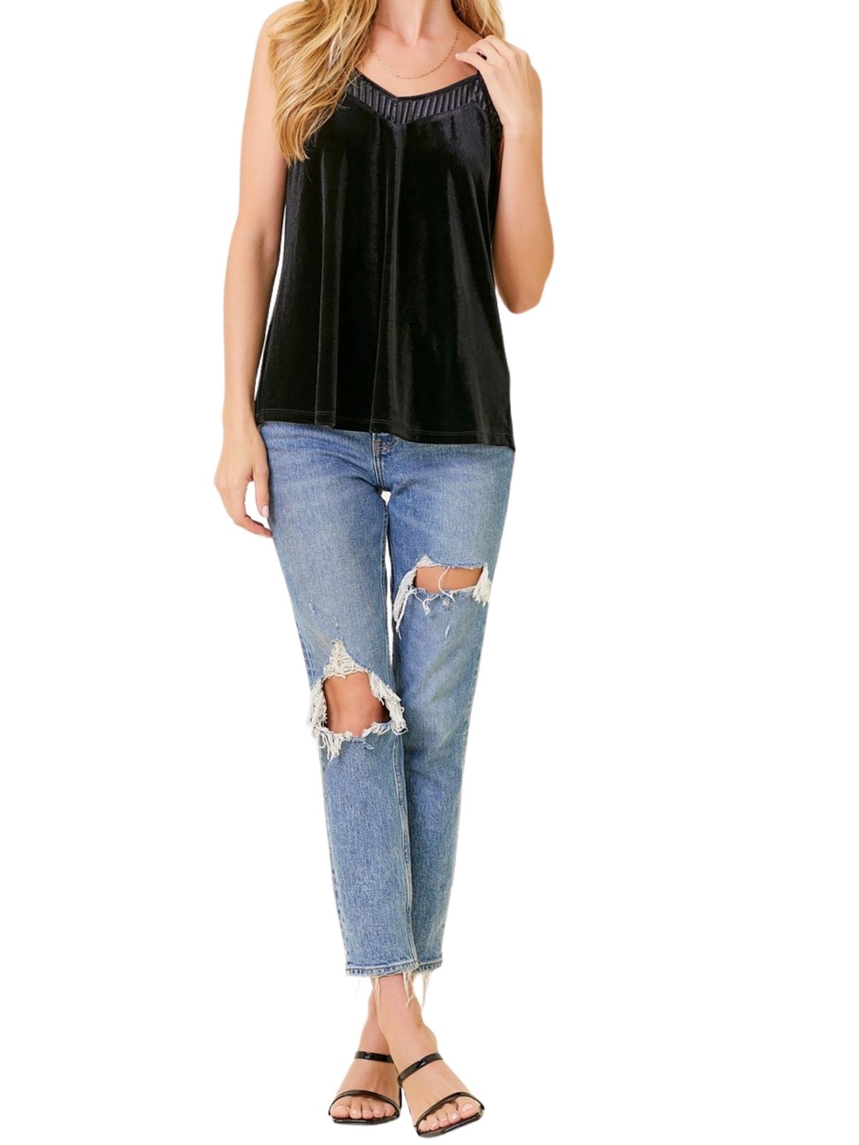 Velvet Cami Top in Black