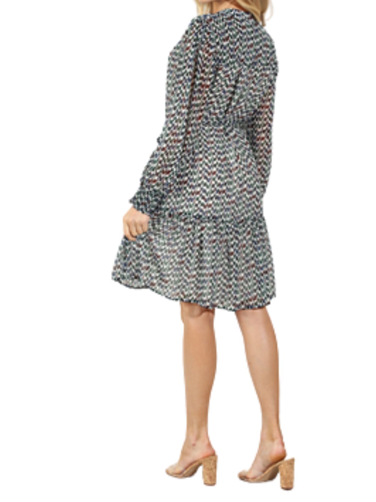 Veronica M L/S Chiffon Dress in Prago Print