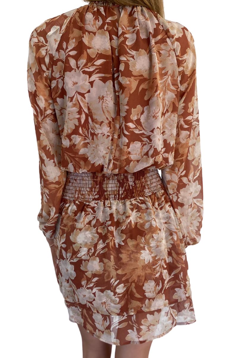 Veronica M Marlie Smocked Ruffle Dress in Chiffon Print