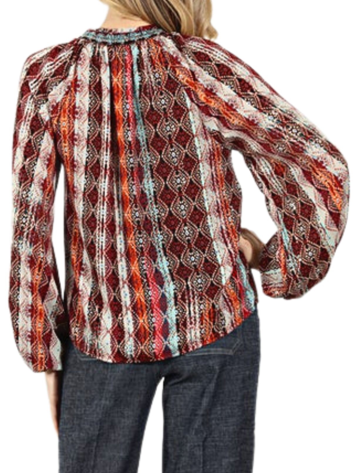 Veronica M Smocked Blouse in Zak Print