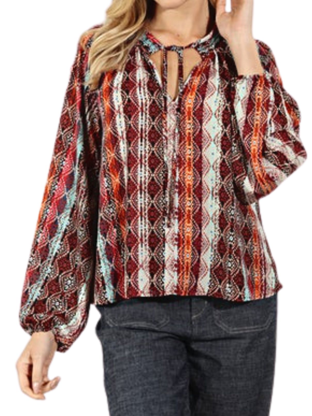 Veronica M Smocked Blouse in Zak Print