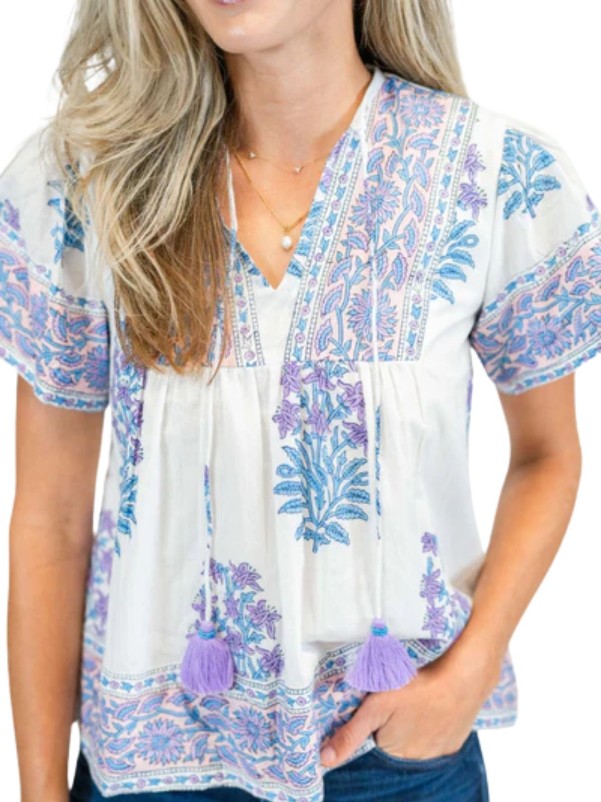 Victoria Dunn Catalina Blouse in Amethyst