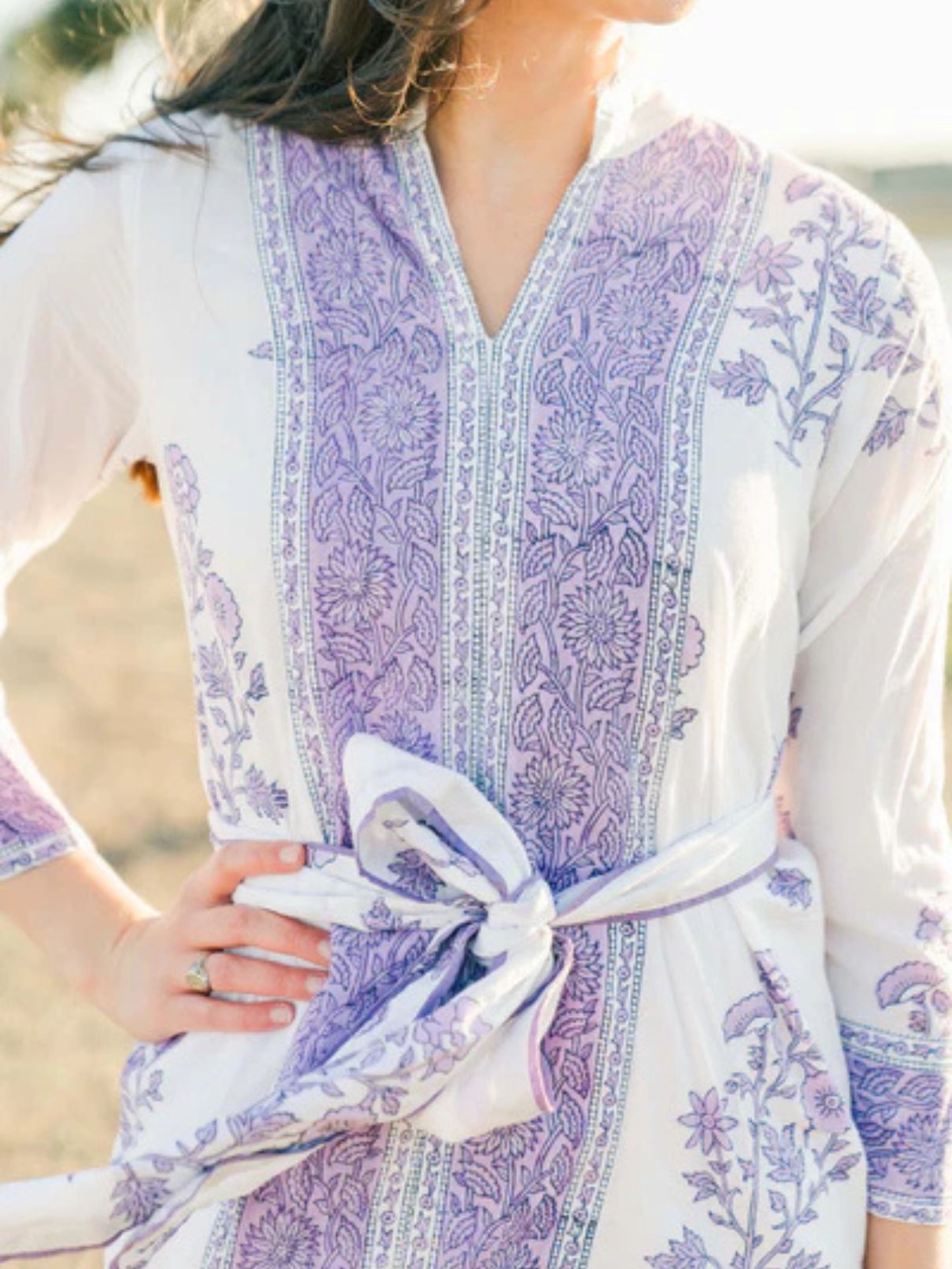 Victoria Dunn French Quarters Violet Orchid Midi