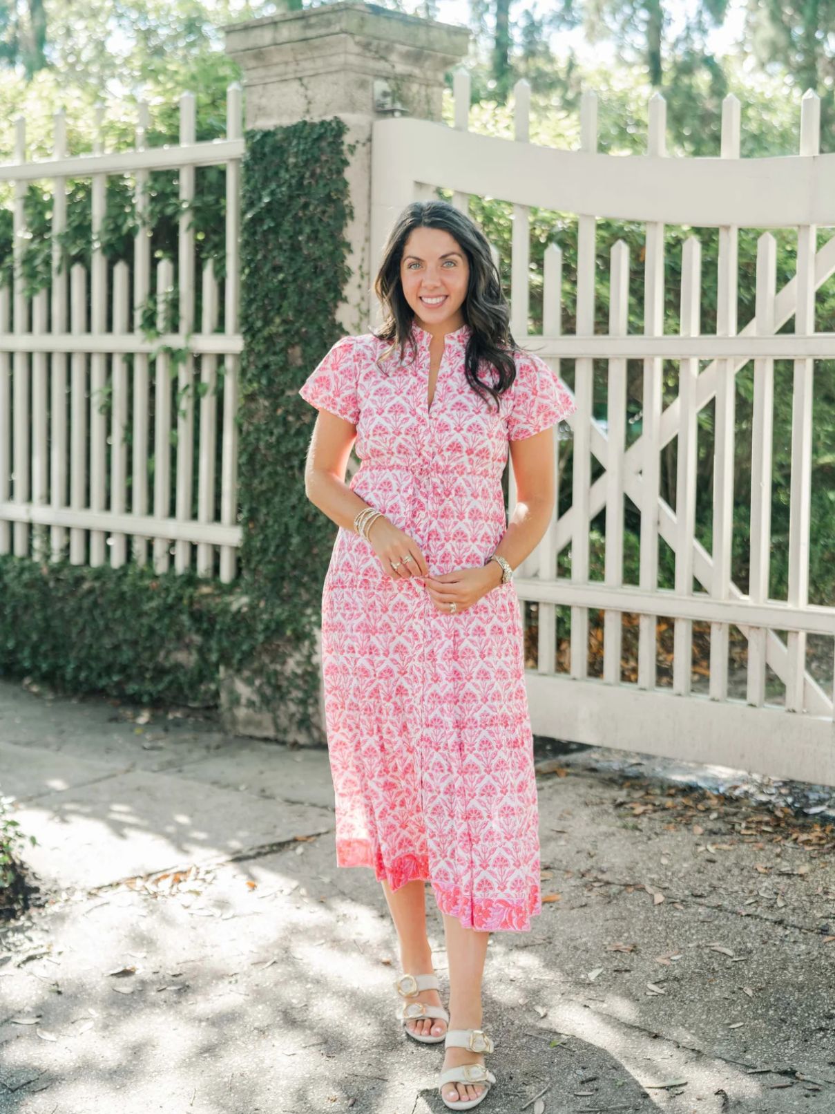 Victoria Dunn Magnolia Flutter Dress in Persimmon