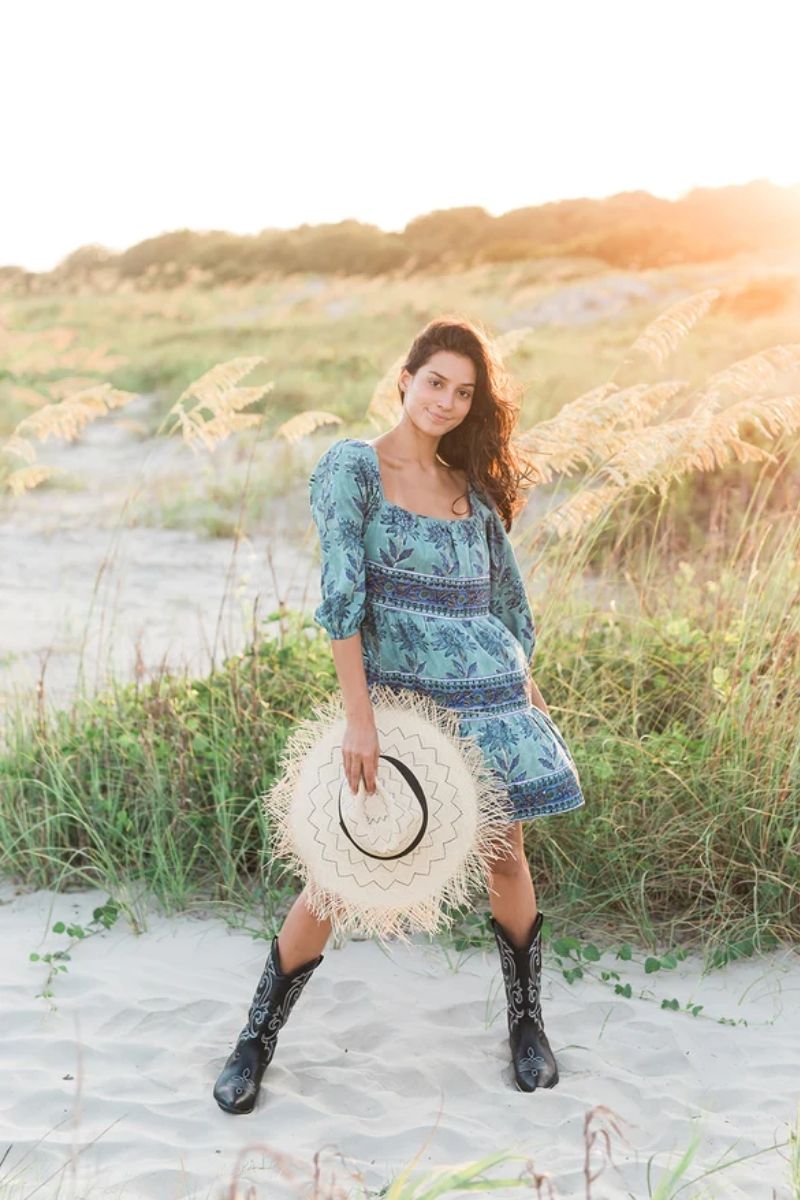 Victoria Dunn Sunflower Dress in Cornflower