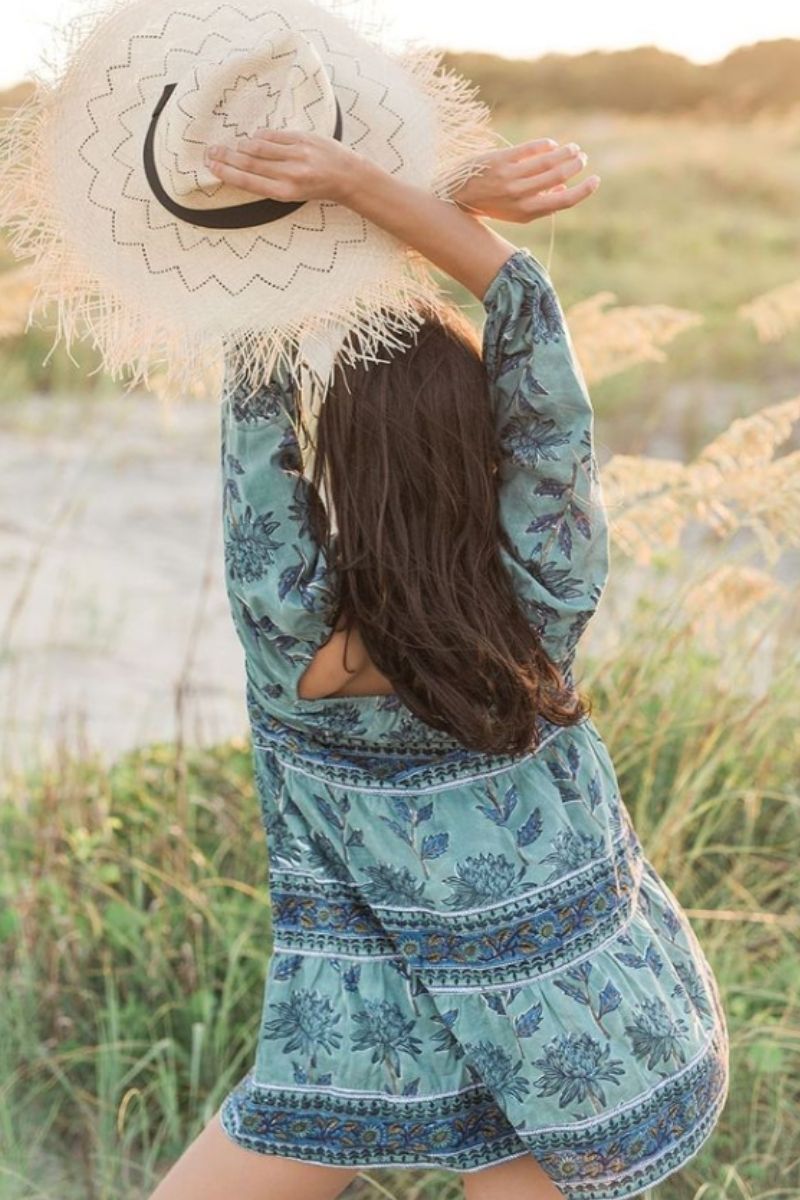 Victoria Dunn Sunflower Dress in Cornflower