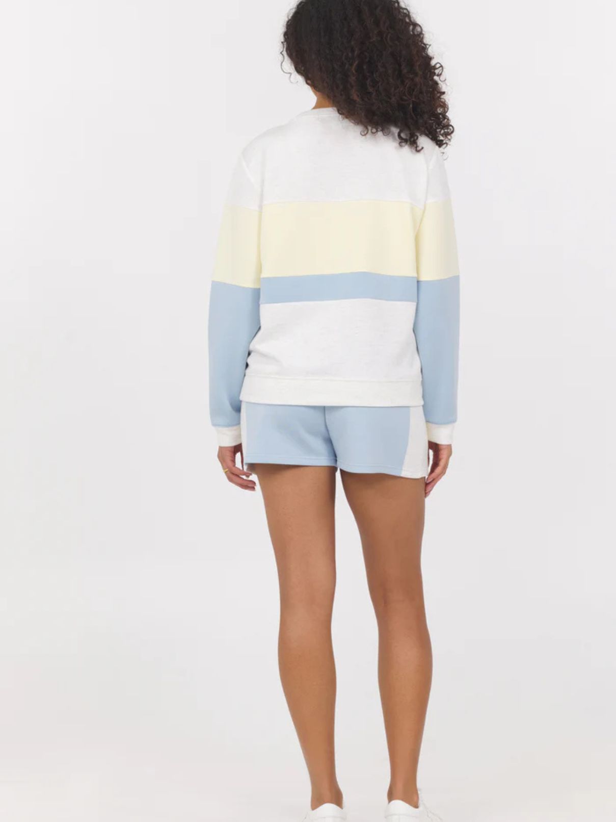 Vintage Havana Cloud Fleece Set in Ice Blue/Heather Gray