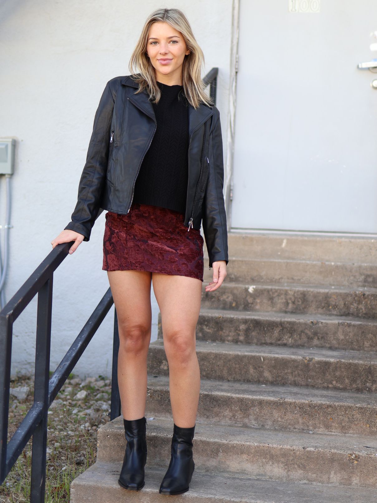 Washed Leather Jacket in Black