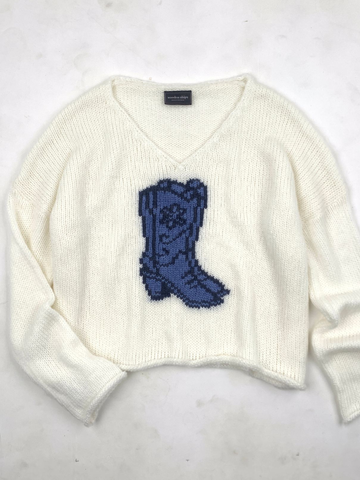 Wooden Ships Boots V Chunky Pure Snow Sweater