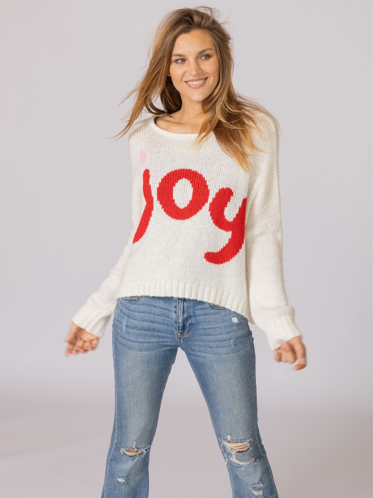 Wooden Ships Joy Oversized Chunky Crew in Pure Snow