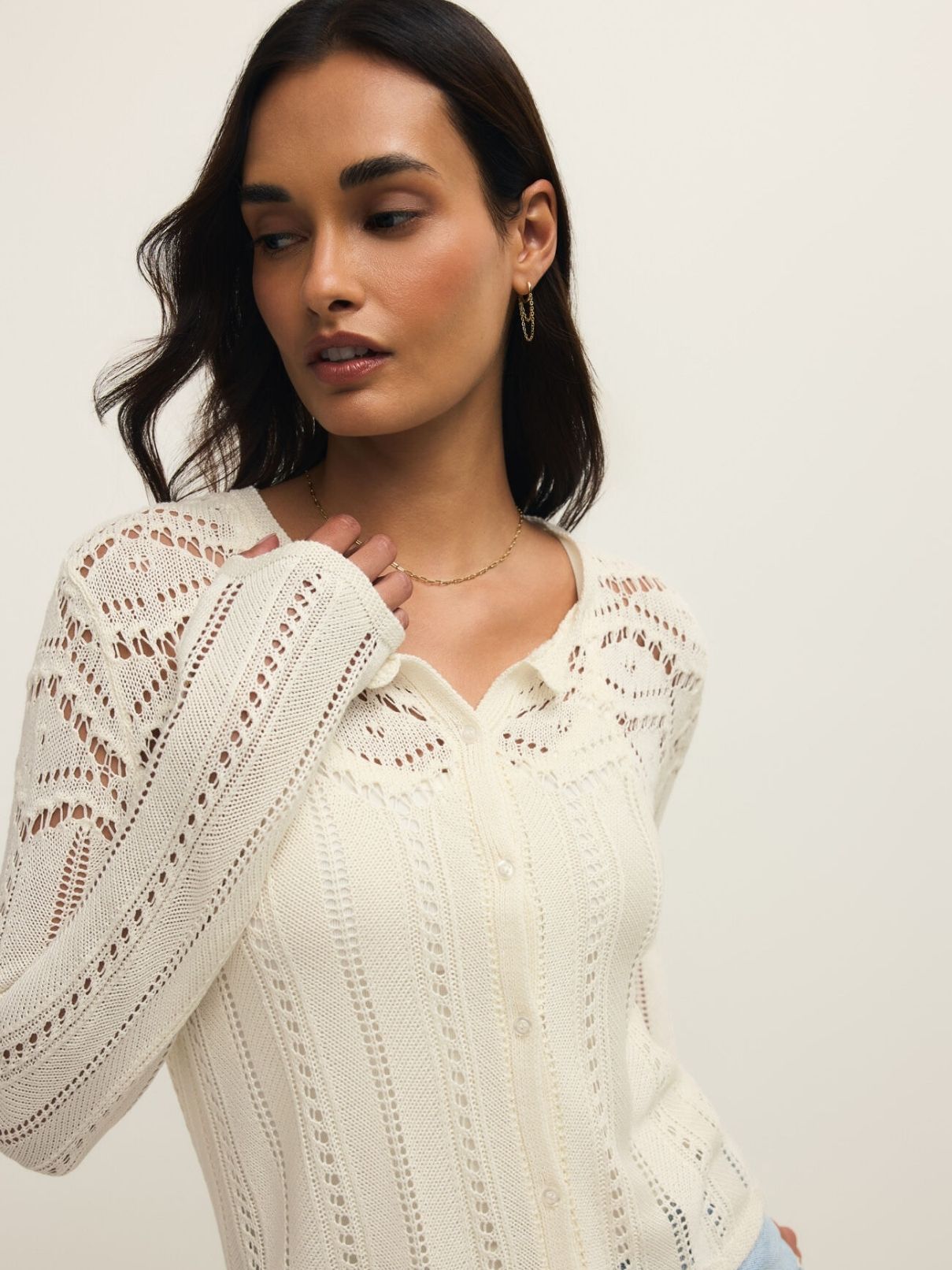 Z Supply Alycia Crochet Sweater in Cloud