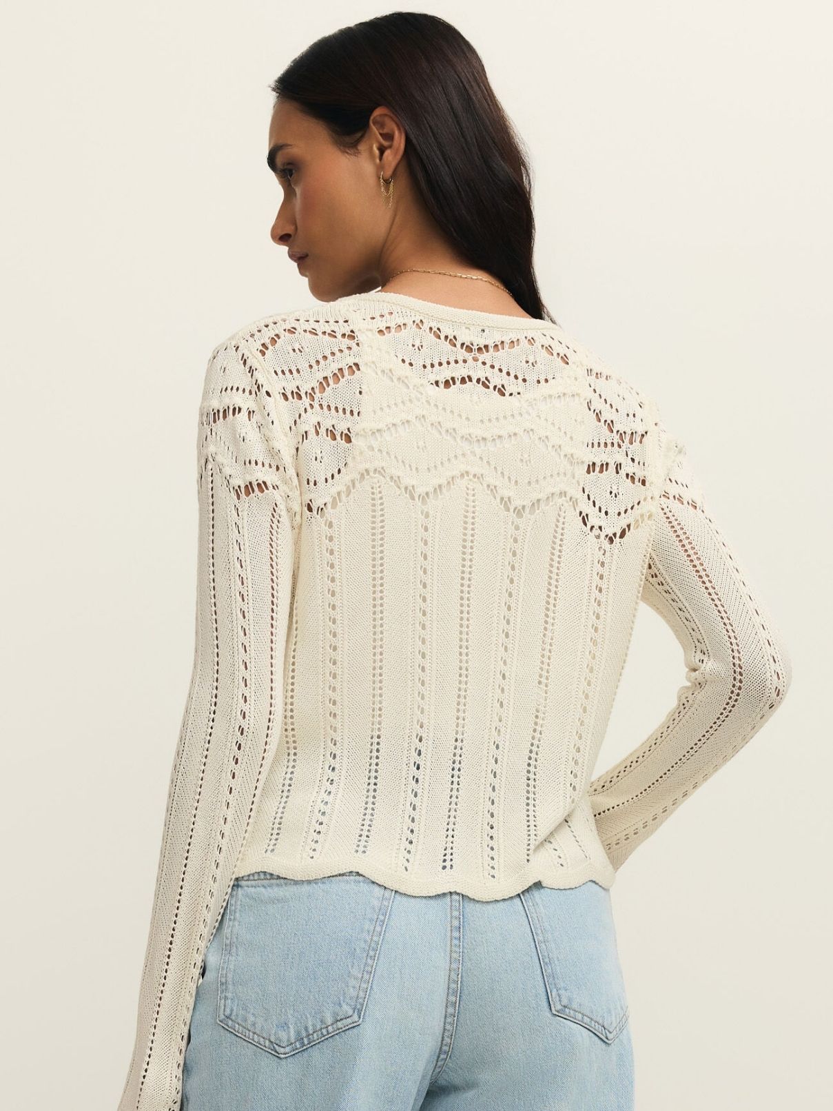 Z Supply Alycia Crochet Sweater in Cloud