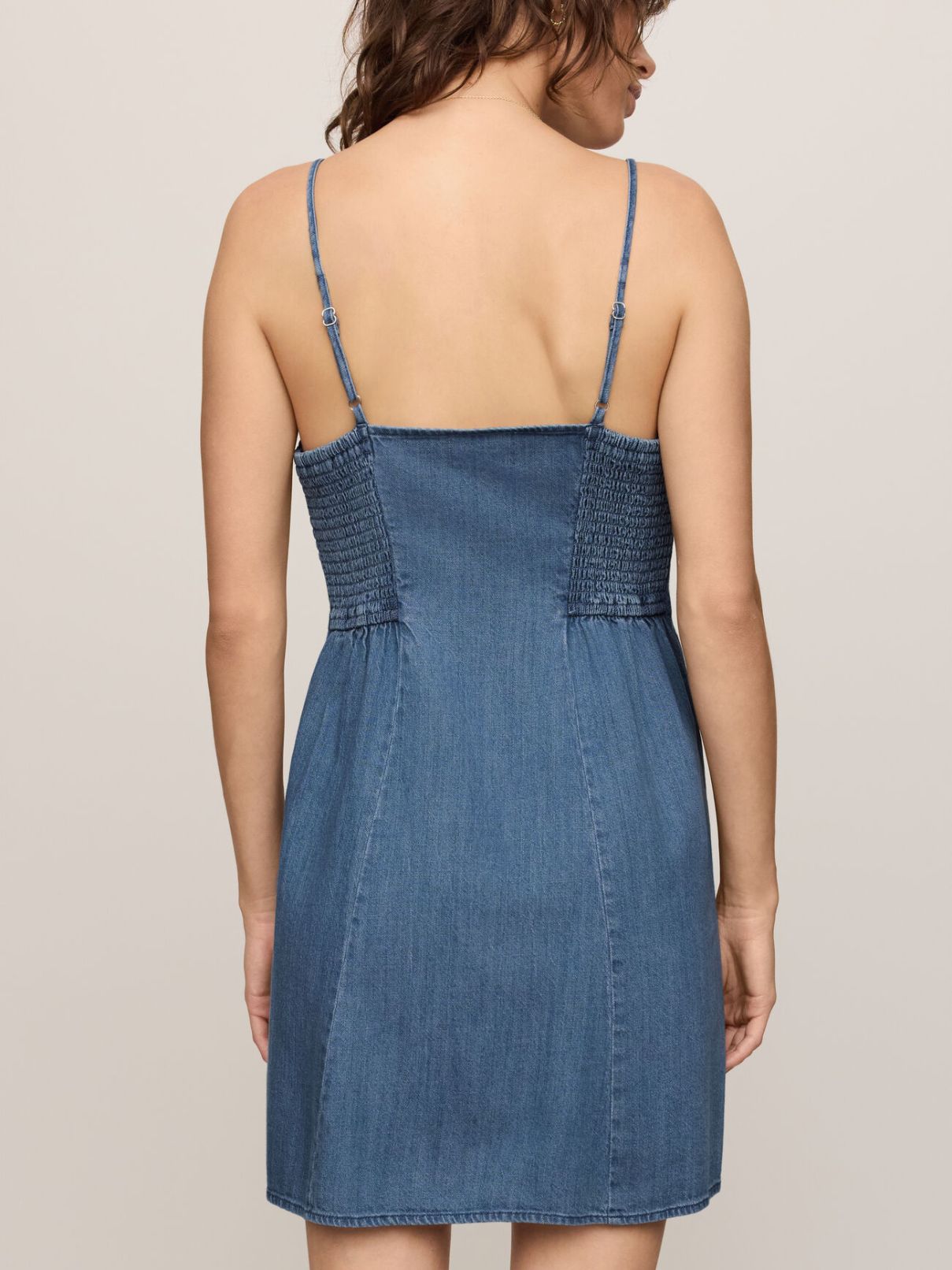 Z Supply Angel Eyes Denim Mini Dress in Medium Indigo