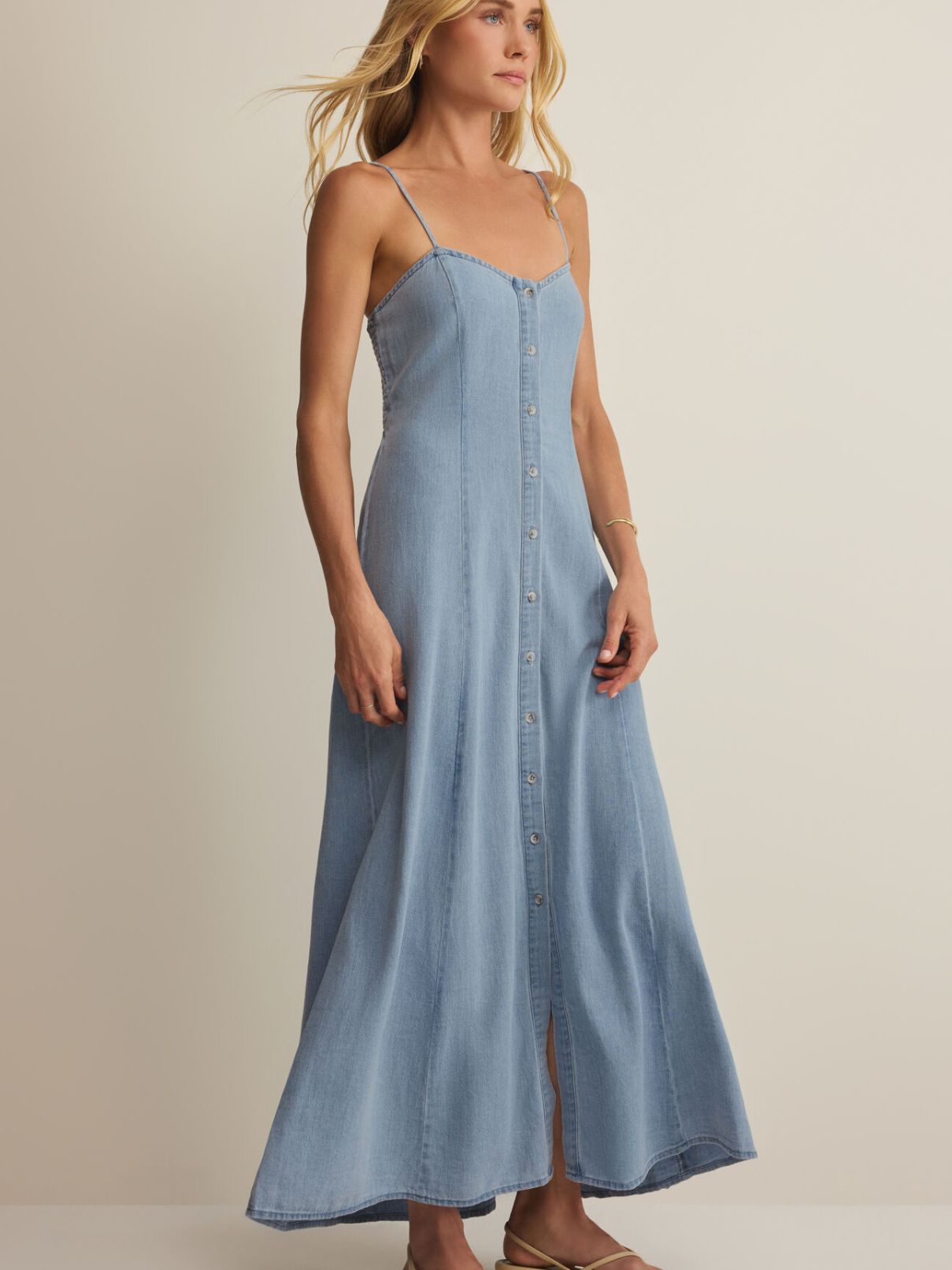 Z Supply Angel Eyes Twill Midi in Lake Blue