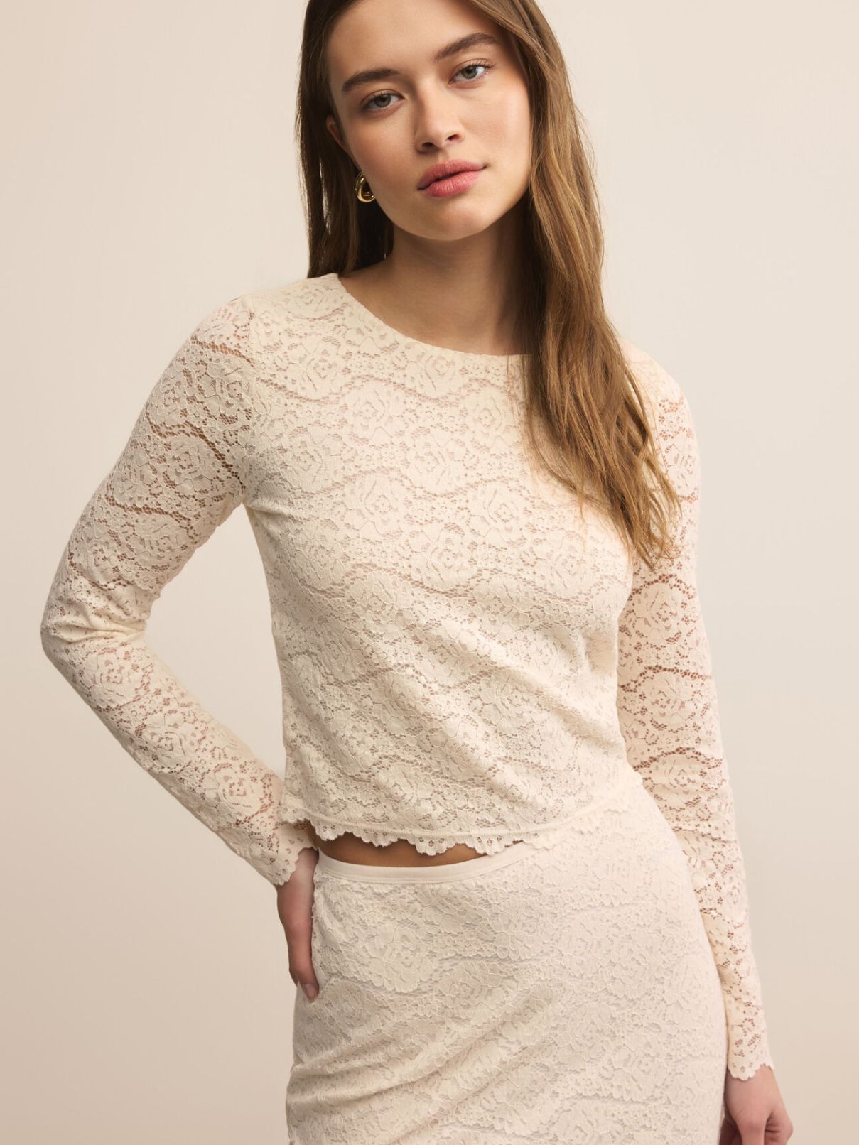 Z Supply Aurora Lace Top in Cloud