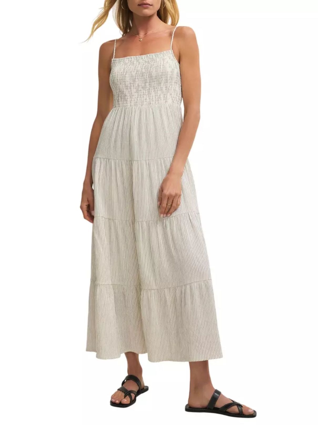 balos striped gauze maxi dress Z Supply flattering fit Options:2