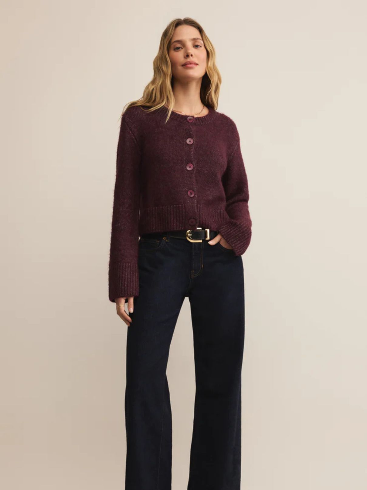 Z Supply Breen Cardigan in Merlot