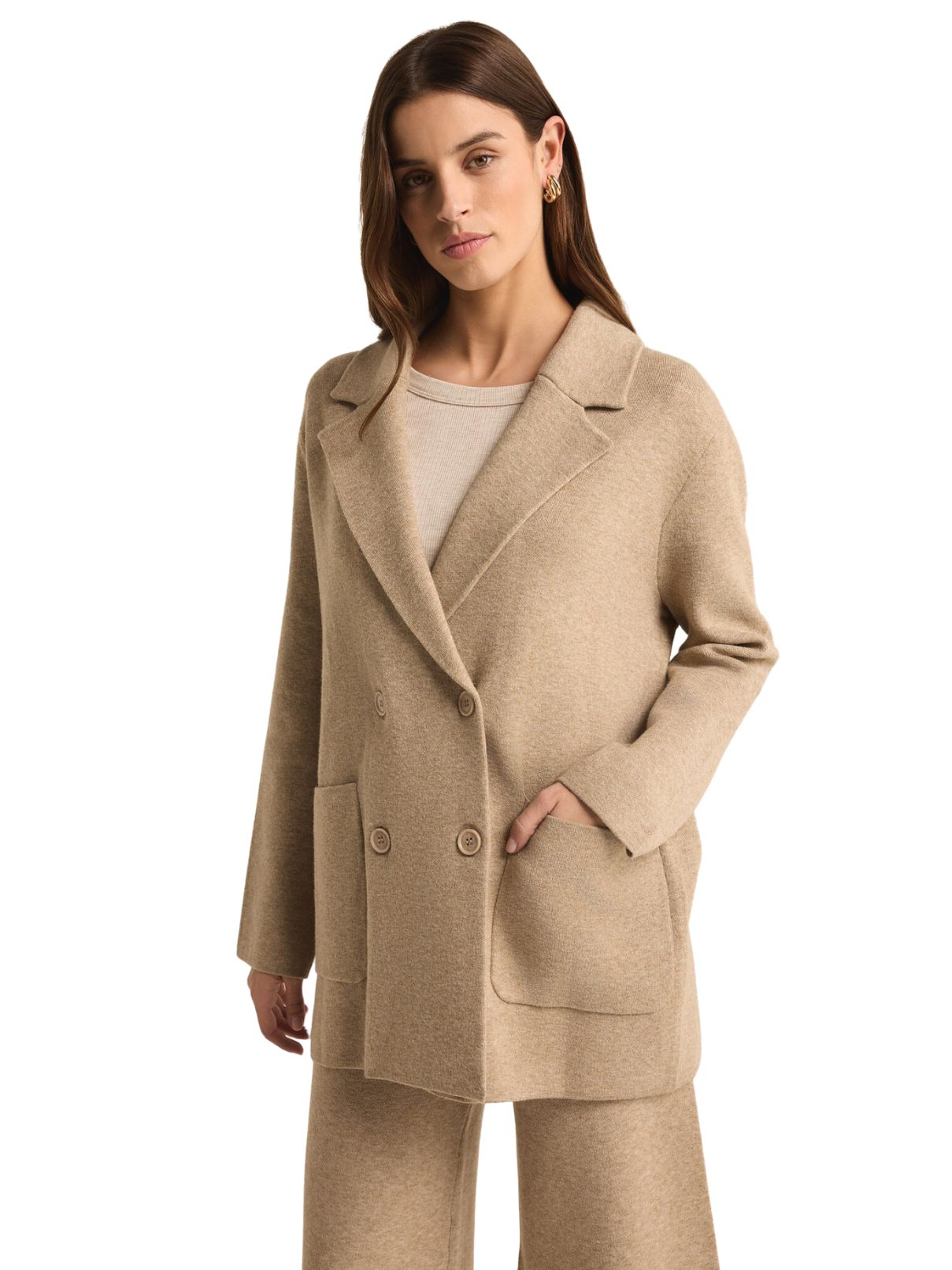 Z Supply Call It A Day Blazer in Oatmeal