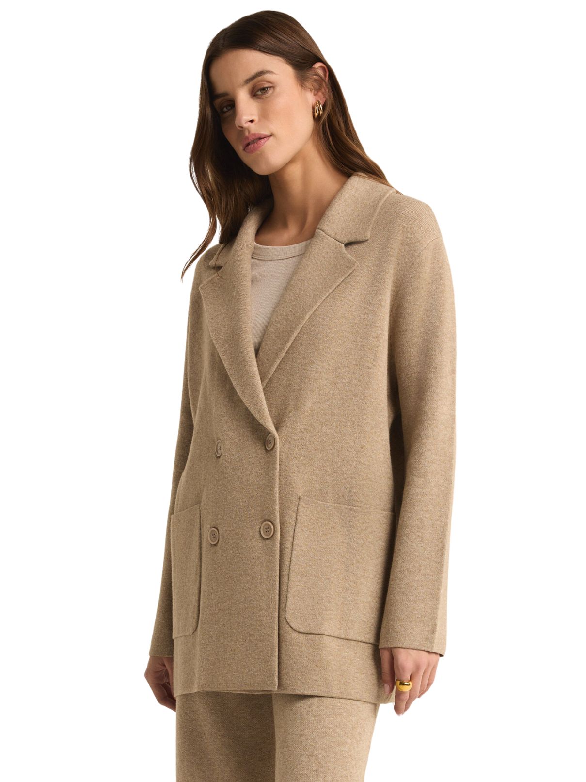 Z Supply Call It A Day Blazer in Oatmeal