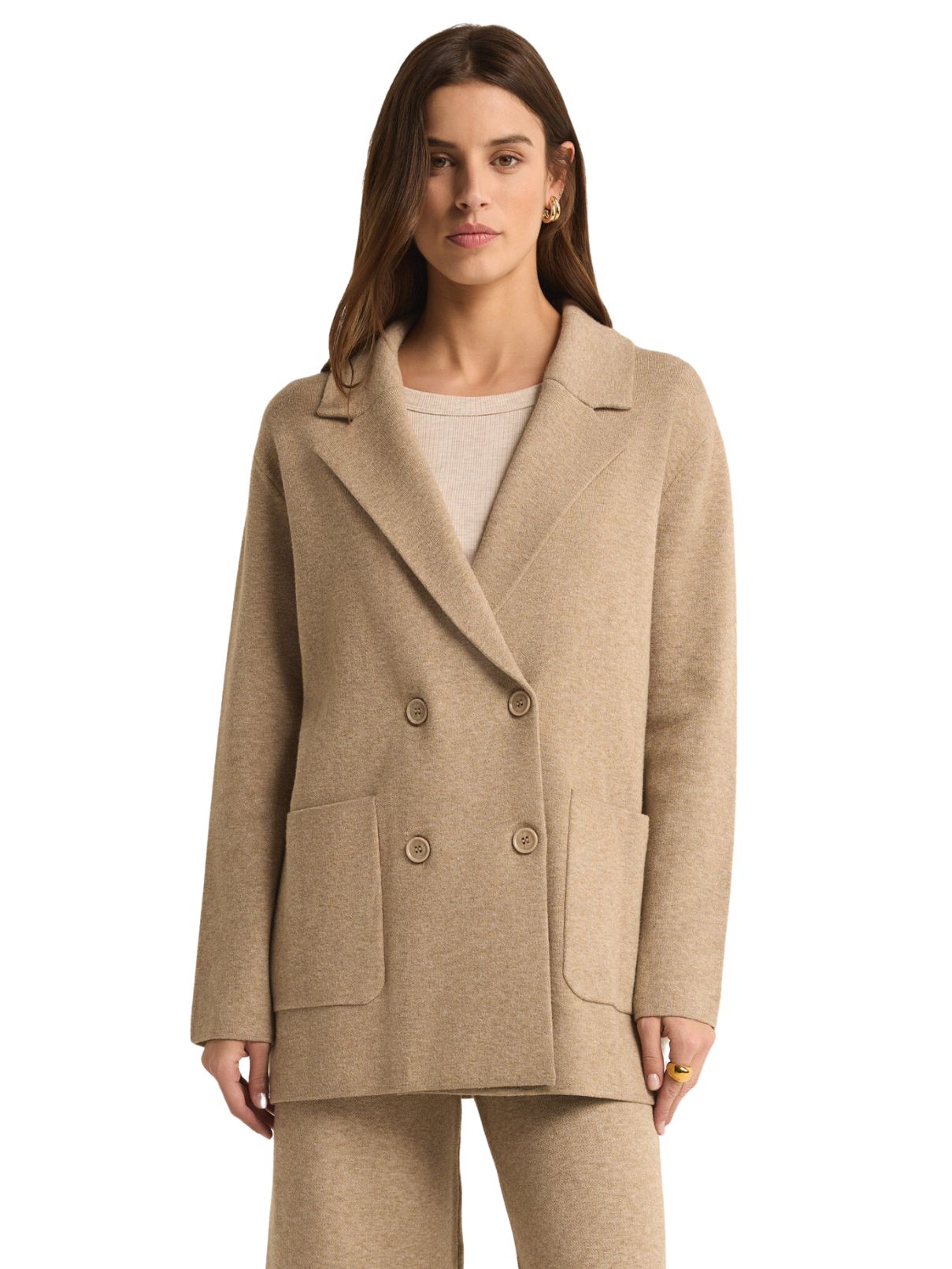 Z Supply Call It A Day Blazer in Oatmeal