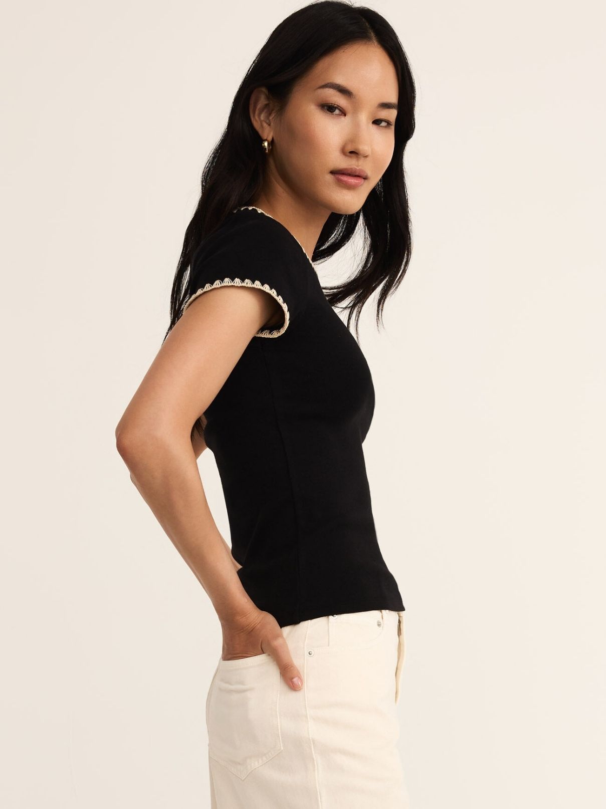 Z Supply Cassis Rib Tee in Black